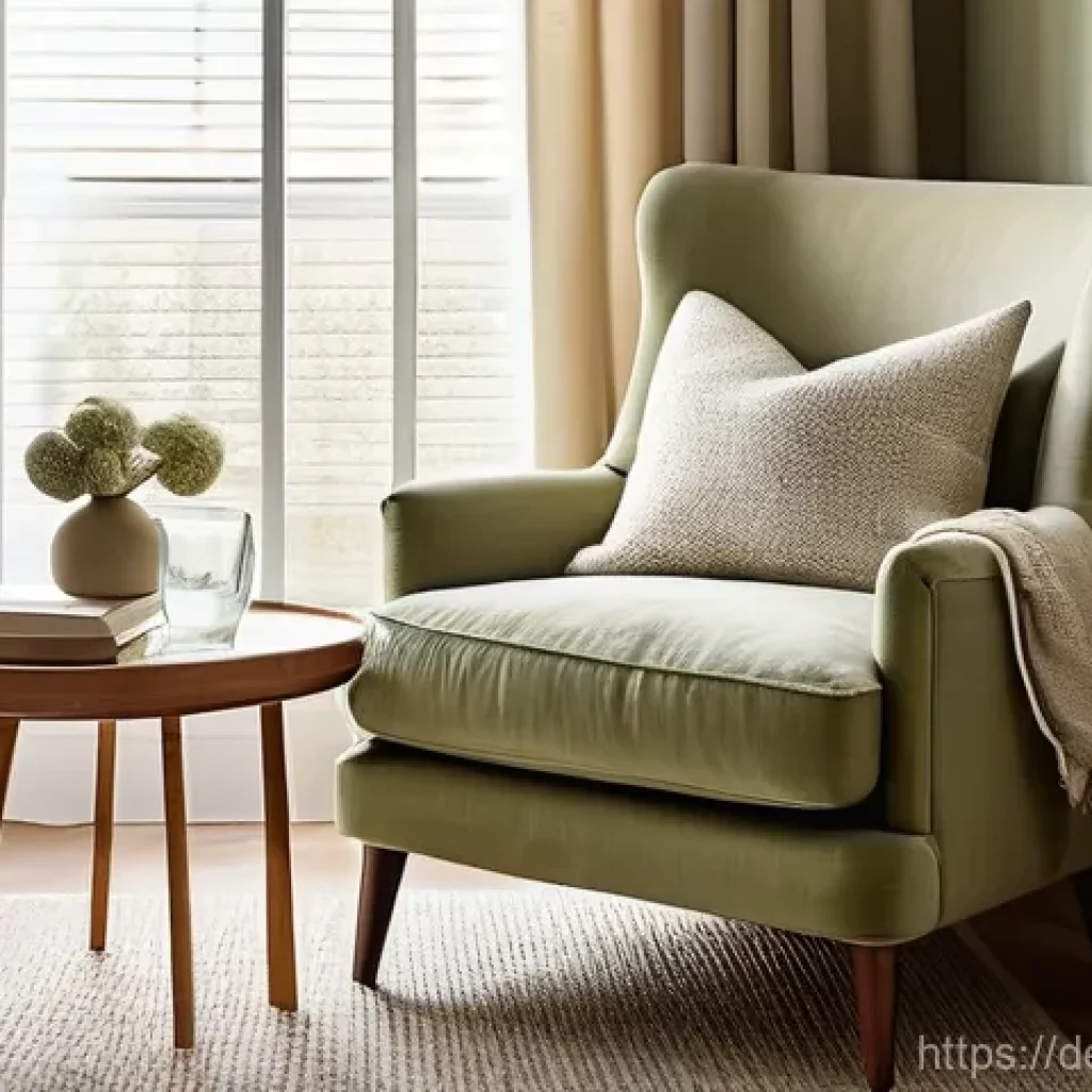 스트레스 관리를 위한 공간 활용 전략 - **A Serene Reading Nook of Warmth and Natural Comfort:**
An inviting, tranquil reading nook bath...