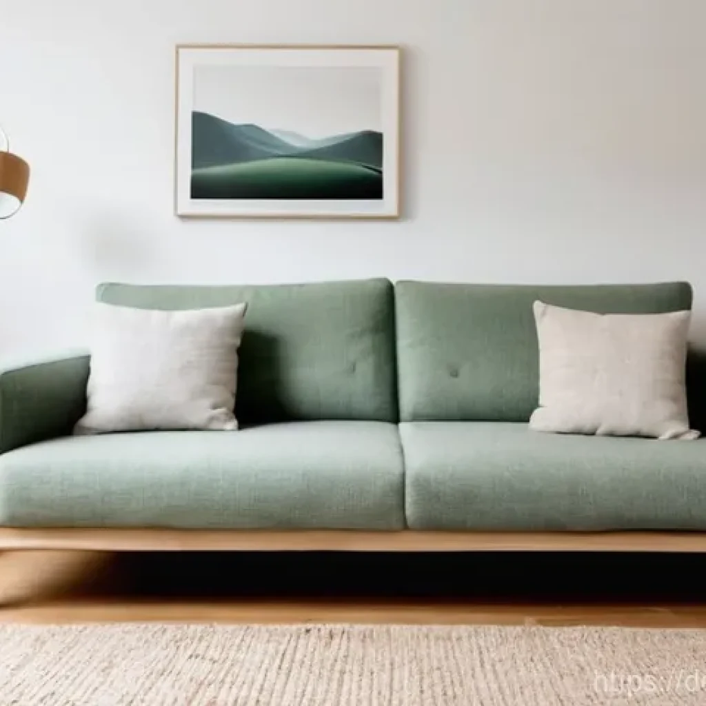 자신만의 힐링 공간 만들기 - **Decluttered & Organized Living Space**: A bright, serene living room in a German home, bathed in s...