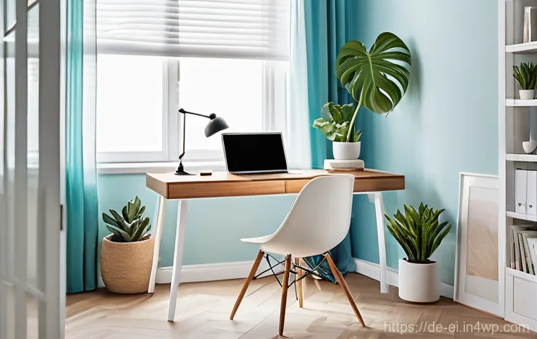 편안한 심리를 위한 집안의 인테리어 전략 - **A tranquil and inviting reading nook, bathed in soft, warm natural light. The centerpiece is a com...