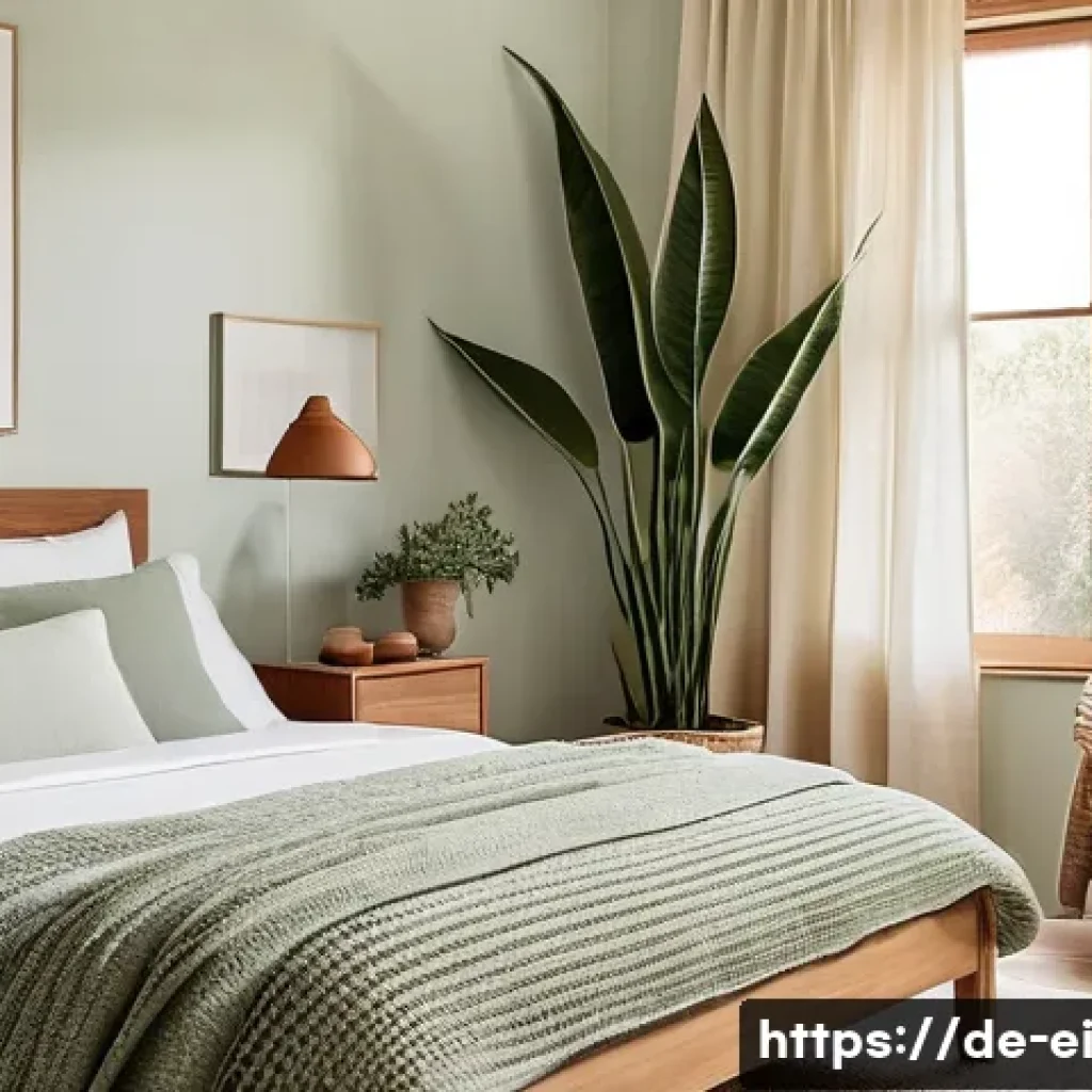 아늑한 침실 만들기로 스트레스 감소하기 - **A Serene & Naturally Lit Bedroom Oasis:**
"A cozy and serene bedroom bathed in soft, warm morn...