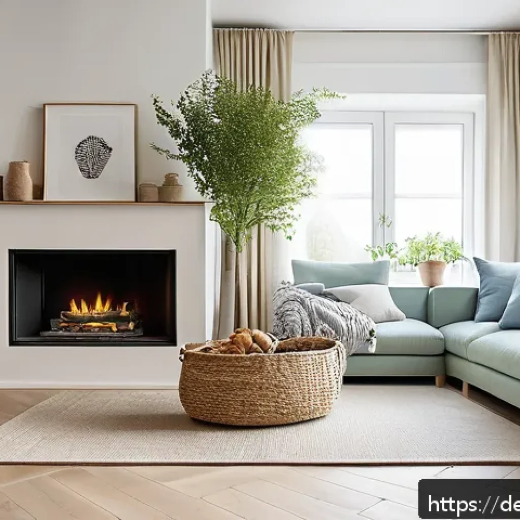 스트레스 줄이기를 위한 주택 개조 아이디어 - A cozy modern living room in a German apartment featuring natural materials: untreated wooden floors...