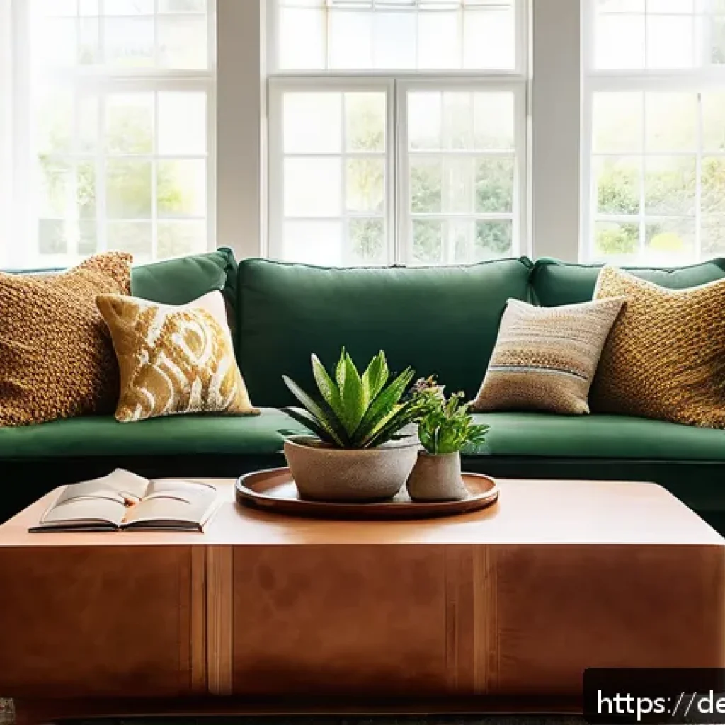 편안한 집안 환경을 위한 소품 추천 - Cozy living room scene featuring a thick, textured wool blanket draped over a modern beige sofa, sur...