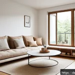 Home 18 편안한 생활 환경을 위한 정리법 - A modern small apartment living room showcasing multifunctional furniture: a stylish sofa with built...